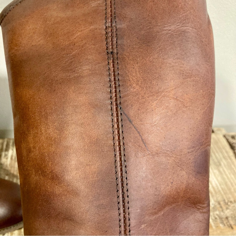 Frye Melissa Button 2 Brown Tall Riding Boots Size 5.5 NWOB Cognac - Picture 12 of 12